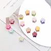 Cuentas Espaciadoras de Flor de Cinco Pétalos, Accesorios para Cadena de Teléfono Lacados, Pulsera de Cuentas, Llavero, Accesorios DIY de Aleación Colorida con Agujeros