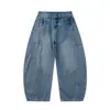 Yidao Vintage 2026 Primavera Nuevo Estilo Callejero Americano Sueltos Pierna Ancha Corte Curvo Jeans de Mezclilla 3D para Hombre