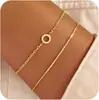 Pulseira de Corrente em Caixa Camada de Aço Inoxidável com Zircônia Incrustada, 26 Letras, Estilo Transfronteiriço, Conserva a Cor, Joia Simples e Versátil