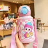 Taza Isotérmica Infantil, Modelo Nuevo para Niñas, Vaso con Popote, Botella de Agua Portátil Doble Uso para Niños que Van a la Escuela