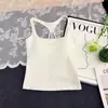 Lencería de Primavera y Verano Diseño Paracaídas Espalda Bonita Camisola Sexy Chica Caliente Algodón Acanalado Corte Delgado Top Básico Puro Deseo