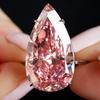 Sanjie deseo más vendido nueva gota anillo de topacio cristal rosa en forma de pera Europa y Estados Unidos exagerado joyería de mano para mujer