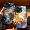 Funda de Cristal Templado para Teléfono Móvil Apple 17Pro Funda para Teléfono Móvil 16 Peces Dorados iPhone 15 Promax Adecuada para 14 Viajes