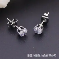 时尚闪耀镶钻耳钉耳环 日韩简约百搭钻石耳钉 精致超闪锆石耳针