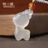 Pingente de fivela de ágata natural Buda Calcedônia Xiangyun Ruyi Lock Novo pingente de jade chinês Guanyin sem marca