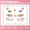 Pegatinas de Tatuaje Facial de Halloween en Stock para Niños y Adultos, Pintura Facial Colorida para Actuaciones de Festival, Pegatinas de Tatuaje Personalizables