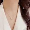 Colar Japonês Coreano Exquisito Moda Luxo Leve Zircônia Pérola Pétala Temperamento Simples Design Único Brilhante Corrente Para Clavícula