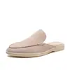 Novedad de Verano Estilo Cerrado Planas de Media Pantufla para Hombre, Pantuflas de Deslizamiento para Hombre