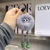 Lindo y feo colgante de peluche de elfo de bola de carbón de piel de conejo Rex, llavero para coche, colgante para bolso, regalo