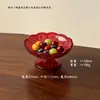 Exquisita platillo pequeño con forma de girasol, plato de vidrio con pie alto, plato para dulces y bocadillos, plato de frutas, plato de postre para uso doméstico