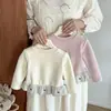 Sudadera con Forro de Polar para Niña Estilo Nuevo Moda Elegante Infantil Capa Base Ropa de Otoño Invierno para Bebé Niña Monopieza de Terciopelo