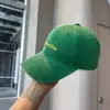 Gorra de béisbol verde de algodón lavado con estampado de letras estilo coreano 2026, unisex, versátil, adelgazante, gorra tipo visera para protección solar en todas las estaciones