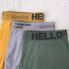 Boxers cómodos transpirables de cintura media para hombre, jóvenes, modernos, HELLO, color de contraste, cinturón con letras, boxers
