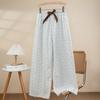 Pantalones de Pijama de Algodón Perlado para Mujer Verano Nuevo Dibujos Animados Pantalones para Casa Delgados para Usar en Exterior Pantalones Antimosquitos Talla Grande Sueltos Pantalones Largos