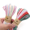 Pulseira de Corda Trançada Cor Gradiente de Fio de Algodão Acessórios com Contas DIY Feito à Mão Corda de Mão Corrente de Celular Decoração de Cordão