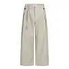 Pantalones de alta gama estilo americano de 11KN para hombre y mujer, corte holgado para ir al trabajo, con cintura ajustable, diseño segmentado, pantalones casuales de pierna ancha con caída.