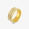 Anel estrelado fêmea nicho design casal anel completo diamante titânio anel de aço fêmea ins moderno anel de índice de vento frio
