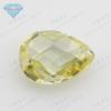 Huagang gema em forma de pêra ganso amarelo xadrez superfície artificial zircão limão amarelo gota de água em forma de tartaruga dupla superfície anel superfície imitação diamante
