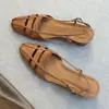 Primeiro Encontro Temporada Oca Respirável Fashionável Confortável Salto Baixo Roupa Externa Sandálias de Bico Fechado Femininas Para o Trabalho Pés Não Cansados Sandálias Romanas