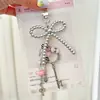 Bolsa Chave Pingente Menina Doce Cool Gato Kt Nota Musical Personalizada Microfone Corrente para Celular Laço Pequeno Pingente de Presente