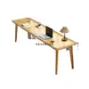 Mesa Dupla, Mesa Longa com Pés de Madeira Maciça, Mesa Estreita Contra a Janela e a Parede, Mesa de Escritório, Mesa para Computador, Mesa de Trabalho, Quarto de Casa