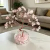 Árvore da Fortuna de Cristal Natural, Árvore do Dinheiro de Cristal Roxo Amarelo, Decoração Criativa para Desktop, Ornamento de Árvore da Vida de Cristal para Carro