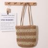 Estilo francês oco saco tecido de palha saco trançado único ombro portátil de grande capacidade handmade bolsa feminina verão seaside férias praia bag