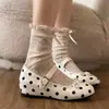 Zapatos Mary Jane de Lunares para Mujer con Aumento de Altura de 5 cm, Nuevo Estilo Primavera y Otoño 2026, Zapatos Bajos de Piel con Correa Única