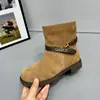 Botas Martin para Mujer 2026 Otoño e Invierno Nueva Moda Versátiles de Suela Gruesa Botas Vaqueras Western Tacón Grueso Retro Botines de Motocicleta para Mujer