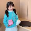 Nova Bolsa Infantil Princesa Menina Laço Estilo Chanel Bolsa de Ombro Corrente Combina com Tudo Bebê Pequena Bolsa