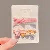 Corea del Sur Dibujo animado tamaño pequeño Pinza para el cabello de lazo Niños Pinza para el cabello de oso Pinza para el cabello rota Lindo Tocado de princesa Accesorios para el cabello Verano