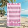 Serie de barras de colores sobre la nueva toalla de playa transfronteriza explosiva TEMU, impresión de toalla de playa absorbente de microfibra personalizada