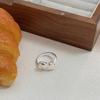 Anillo abierto Holdup S925 de plata esterlina para mujer, estilo coreano, Dongdaemun, de verano, nuevo, combinable con todo, para personas mayores.