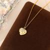 Colar Yuanfan S925 Prata de Lei Textura de Coração Feminino Pingente de Zircônia Micro-Cravejada Personalizado Corrente Clavicular em Formato de Coração Europeu e Americano Transfronteiriço