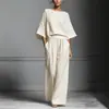 Ropa de Mujer Transfronteriza de Amazon 2026 Verano Europeo y Americano Nueva Ropa Casual para Mujer Moda Elegante Traje de Lino con Manga de Campana