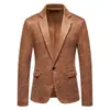 Amazon Blazer Casual de Gamuza Agrietada Estilo Vintage Ajuste Delgado de un Solo Botón para Hombre Traje de Negocios Británico para Hombre