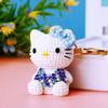 Llavero de coche con forma de gato de dibujos animados de diamantes, de metal, bonito colgante para bolso de mujer, llavero creativo, regalo de muñeca.