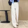 Pantalones de pierna ancha de cintura alta para mujer, pantalones casuales, versátiles, adelgazantes, hacen que las piernas se vean más largas, buena caída, pierna recta, hasta el suelo, para ir al trabajo y uso diario, otoño, anchos