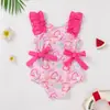 Maiô Peça Única Estilo Novo para Bebês Meninas, Maiô Peça Única para Meninas Jovens, Roupa de Banho Cruzada de Duas Alças para Fontes Termais, Design de Concha