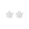 Pendientes de lujo ligeros con forma de copo de nieve navideño de circonita, pendientes de perla con aguja de plata 925, pendientes de nicho de alta gama para damas al por mayor