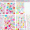 Adesivos de Pedras Preciosas Adesivos de Diamante para Crianças Adesivos de Cristal Acrílico Pedras Strass Decorativas Estereoscópicas DIY Coloridos Transfronteiriços para Meninas