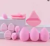 Popular Transfronterizo Set de 12 Piezas Triangular Flocado Esponja de Polvo Suelto Pulgar Cojín de Aire Huevo de Maquillaje Mini Súper Suave y No Absorbe el Polvo