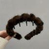Sexy Diadema de Felpa con Estampado de Leopardo Dentada Otoño e Invierno Estilo Retro Diadema para Lavar la Cara Diadema de Presión Accesorios para el Cabello Elegantes de Moda