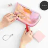 Bolso de Mano Clutch de Maquillaje Symphony Laser TPU, Bolsa de Almacenamiento Cosmético Colorida, Bolsa Transparente, Diseño de Nicho, Ligero e Impermeable
