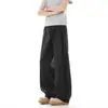 Pantalones Casuales de Seda de Hielo para Hombre, Estilo Delgado, Nuevo Modelo de Verano 2026, Pantalones Fluidos con Cintura Elástica, Pantalones Largos Holgados Rectos de Pierna Ancha