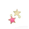 Acessórios Multicores de Liga de Estrela Esmaltada Chaveiro Corrente de Celular Colar Pulseira Brincos Pingente DIY Ornamento Pendurado Joias