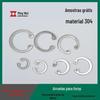 Anel de retenção de furo tipo C em aço inoxidável 304, anel de retenção elástico circlip GB893