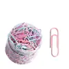 Clipes de papel coloridos, material de escritório, clipes de papel grandes, marcadores de página de documentos, caixa de armazenamento de clipes de papel, material de papelaria, aço inoxidável atacado