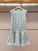 Vestido de Verão Novo de Renda Pesada Floral Leve de Luxo para Mulheres de Alta Costura Shenzhen Nanyou, Cintura Marcada, Sem Mangas, Redutor de Idade