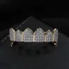 Grillz Transfronterizo Hip Hop Joyería Dental de Diamante Completo Cobre Chapado en Oro Halloween Dientes de Vampiro Dientes Falsos